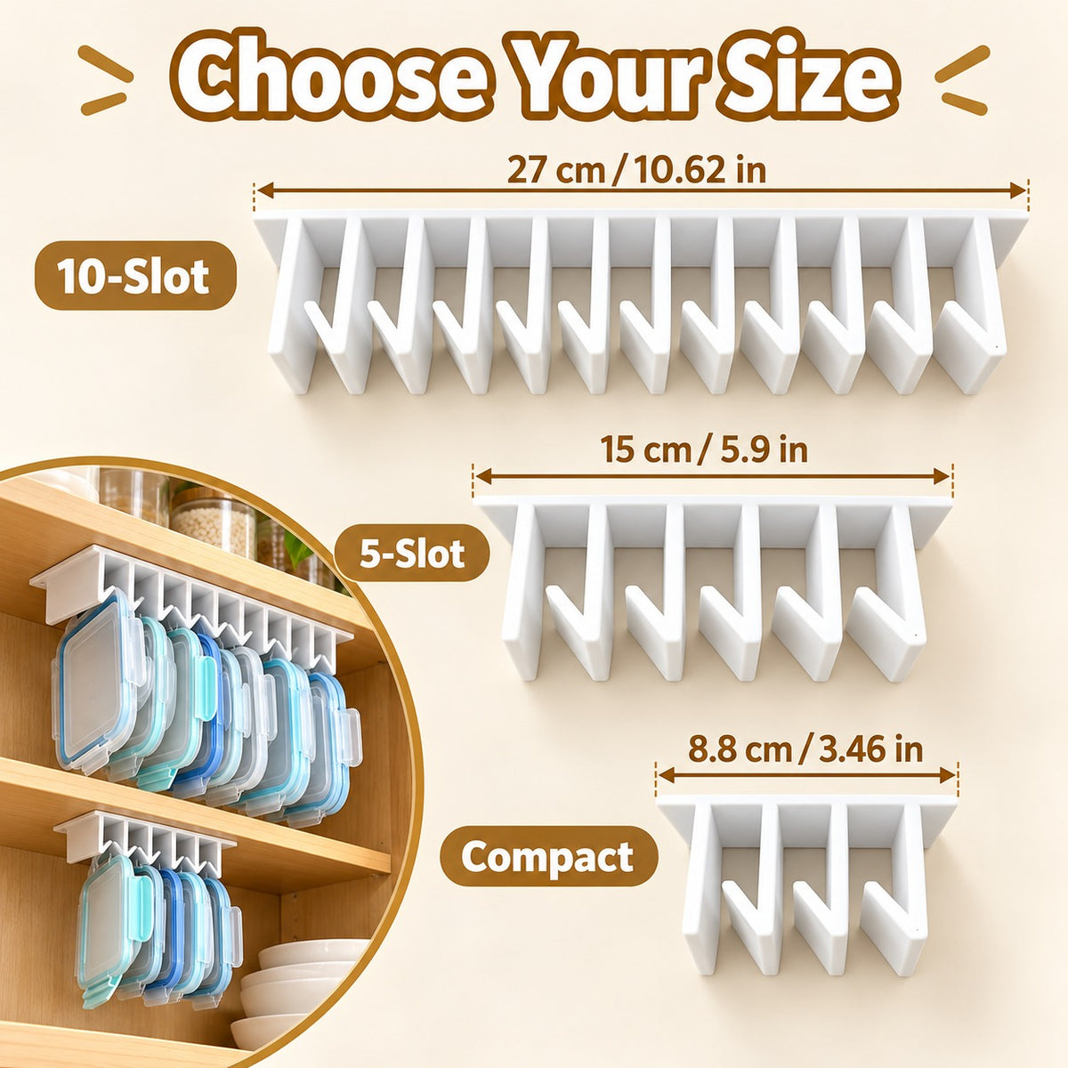 ✨ Under-Shelf Lid Organizer – Save Cabinet Space & Keep Kitchen Lids Neatly Organized 🏡