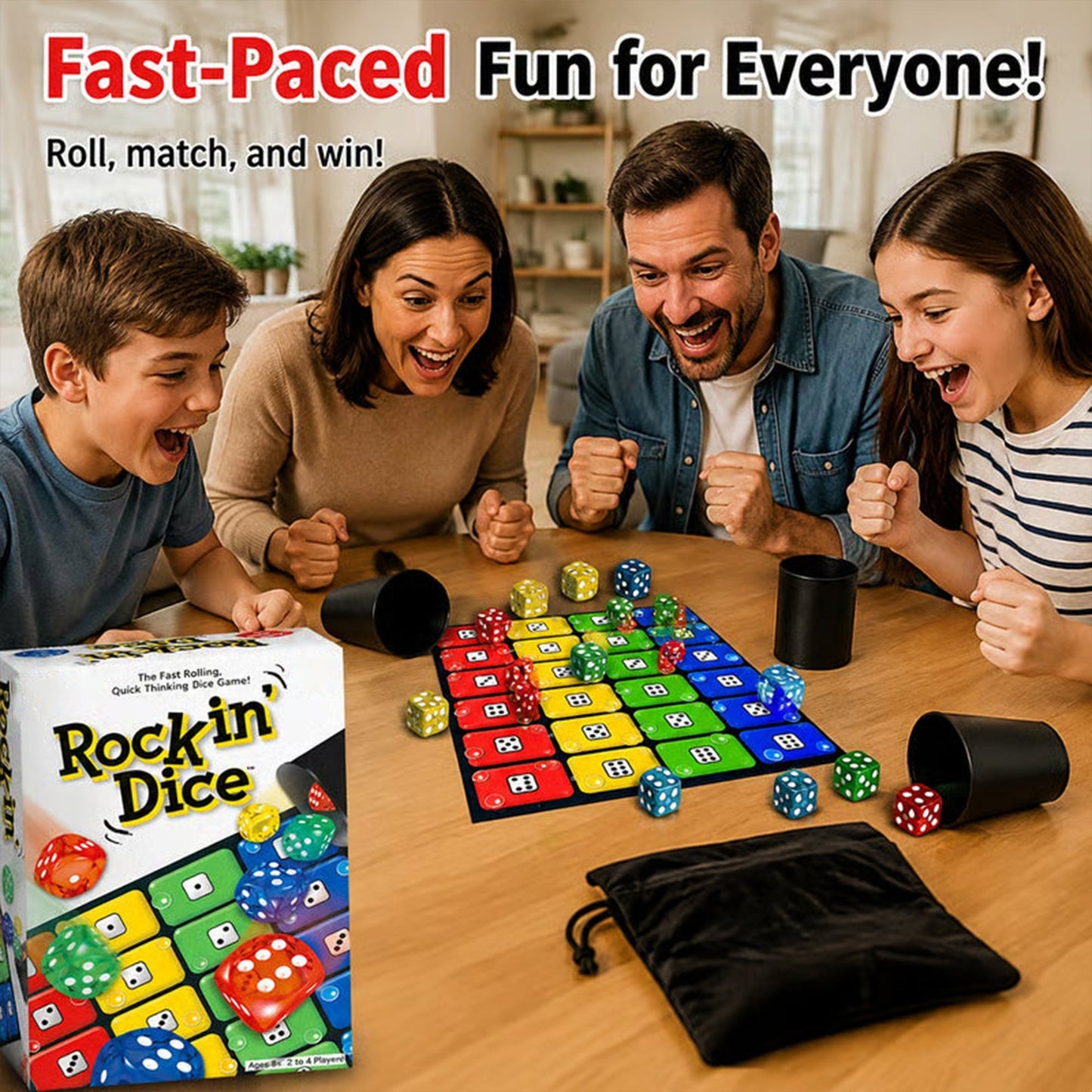 🎲 Fast-Paced Fun for the Whole Family! Rockin' Dice Board Game for Kids & Adults 🎉✨