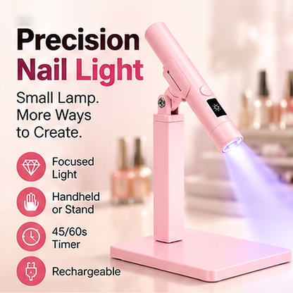 💅✨ Rechargeable Mini UV/LED Nail Lamp – Precision Flash Curing Light with Adjustable Stand 💖