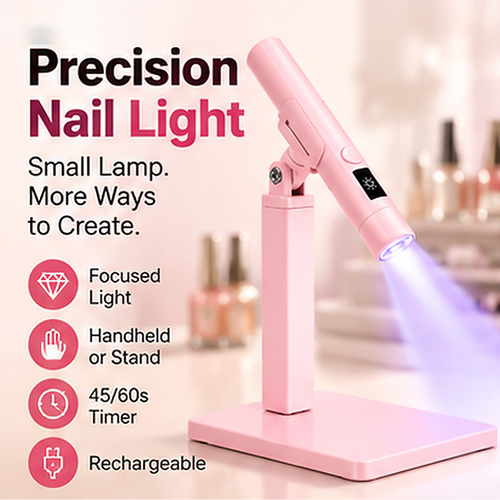 💅✨ Rechargeable Mini UV/LED Nail Lamp – Precision Flash Curing Light with Adjustable Stand 💖