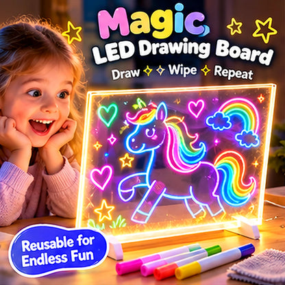 🎨✨ Magic LED Drawing Board for Kids – Glow, Trace & Erase