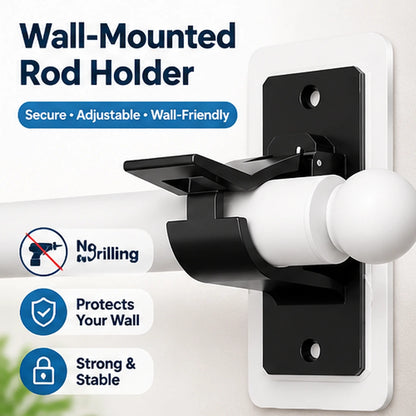 🔧 Adjustable Wall-Mounted Rod Holder – Secure Curtain Rod Support