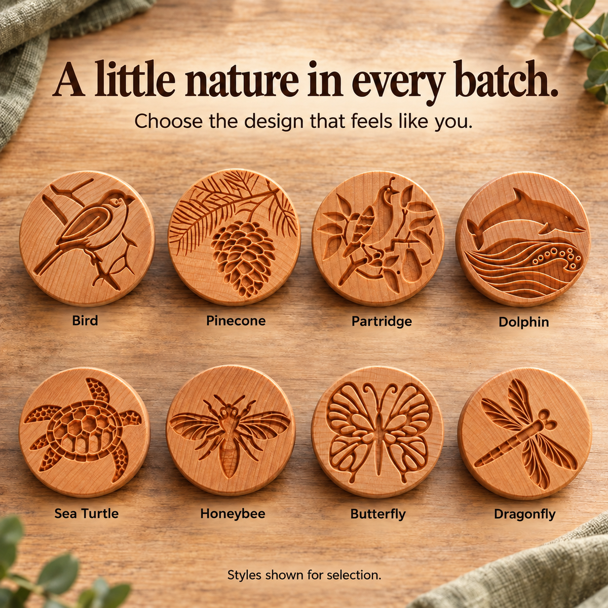 Cozy Impressions – Handcrafted Wooden Cookie Stamp Collection