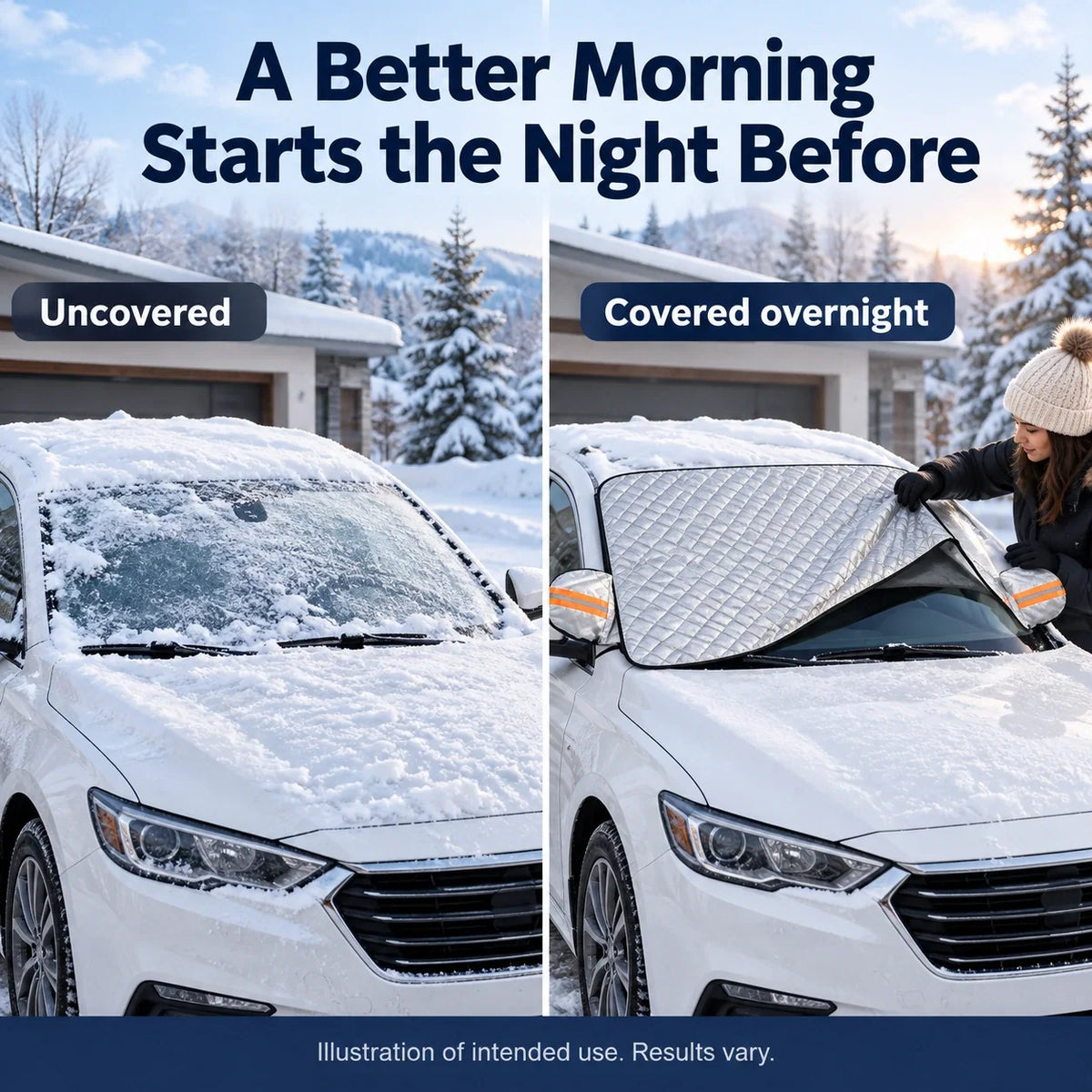 🚘Magnetic-attach windshield snow shield