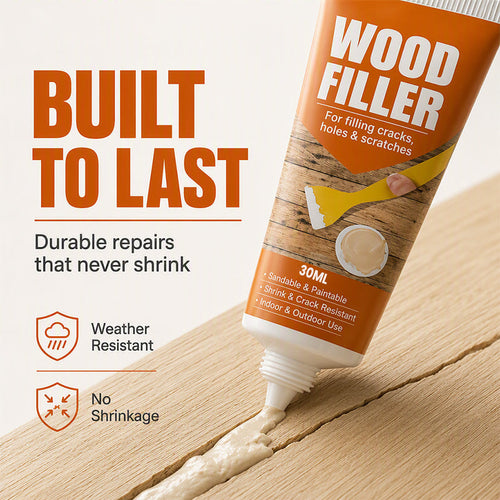 🔥 Fix Scratches & Holes in Seconds! Heavy-Duty Wood Filler Paste with Scraper Tool 🛠️🪵