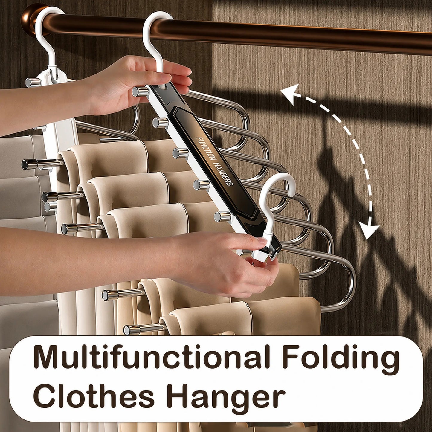 Multifunctional folding pants hanger