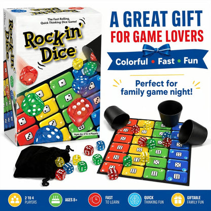 🎲 Fast-Paced Fun for the Whole Family! Rockin' Dice Board Game for Kids & Adults 🎉✨