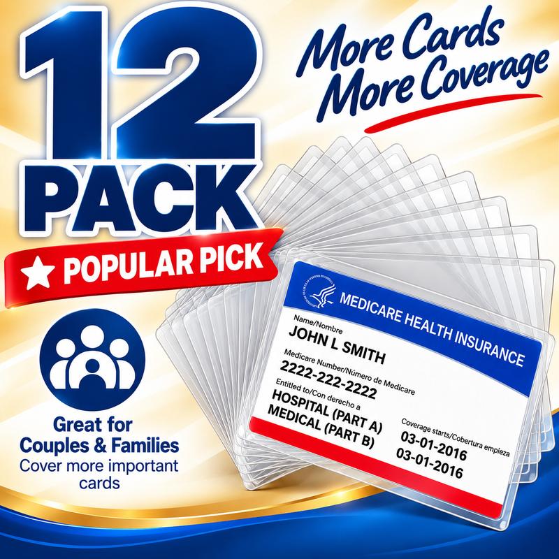 Clear Medicare Card Sleeves | 0.8 mm PVC Protection