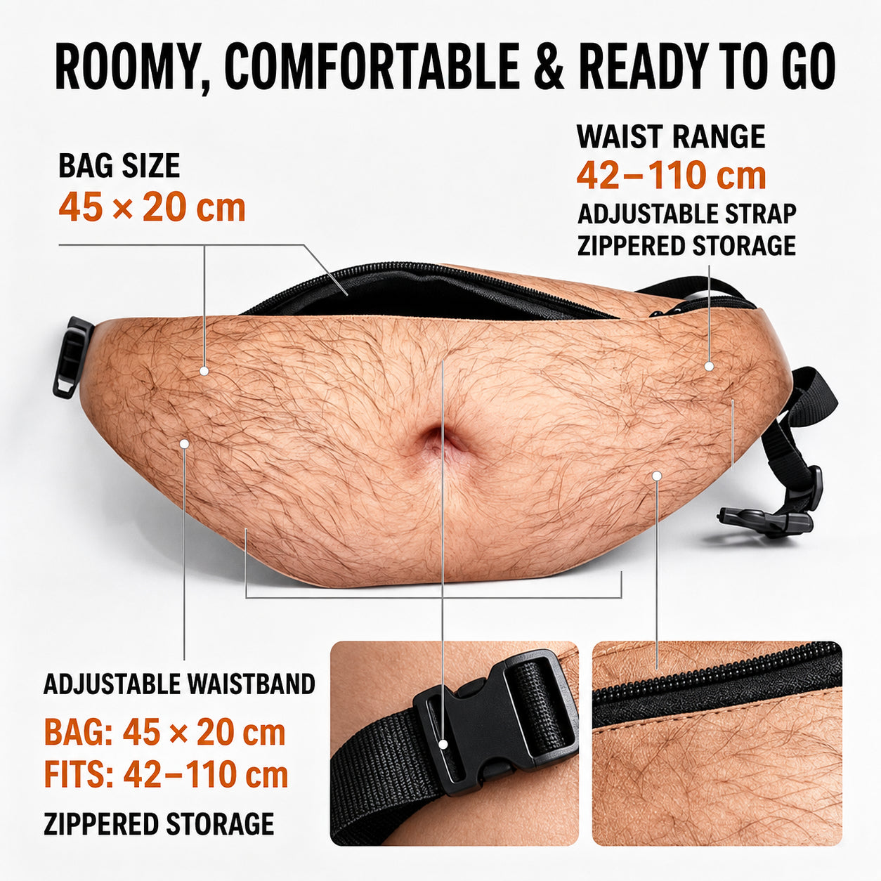 😂 Hilarious Fake Beer Belly Fanny Pack - The Ultimate Gag Gift & Prank Waist Bag 🍺