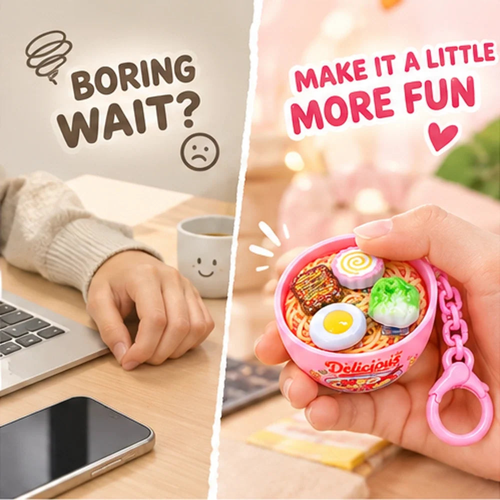 Mini Ramen Bowl Stress Relief Toy Keychain