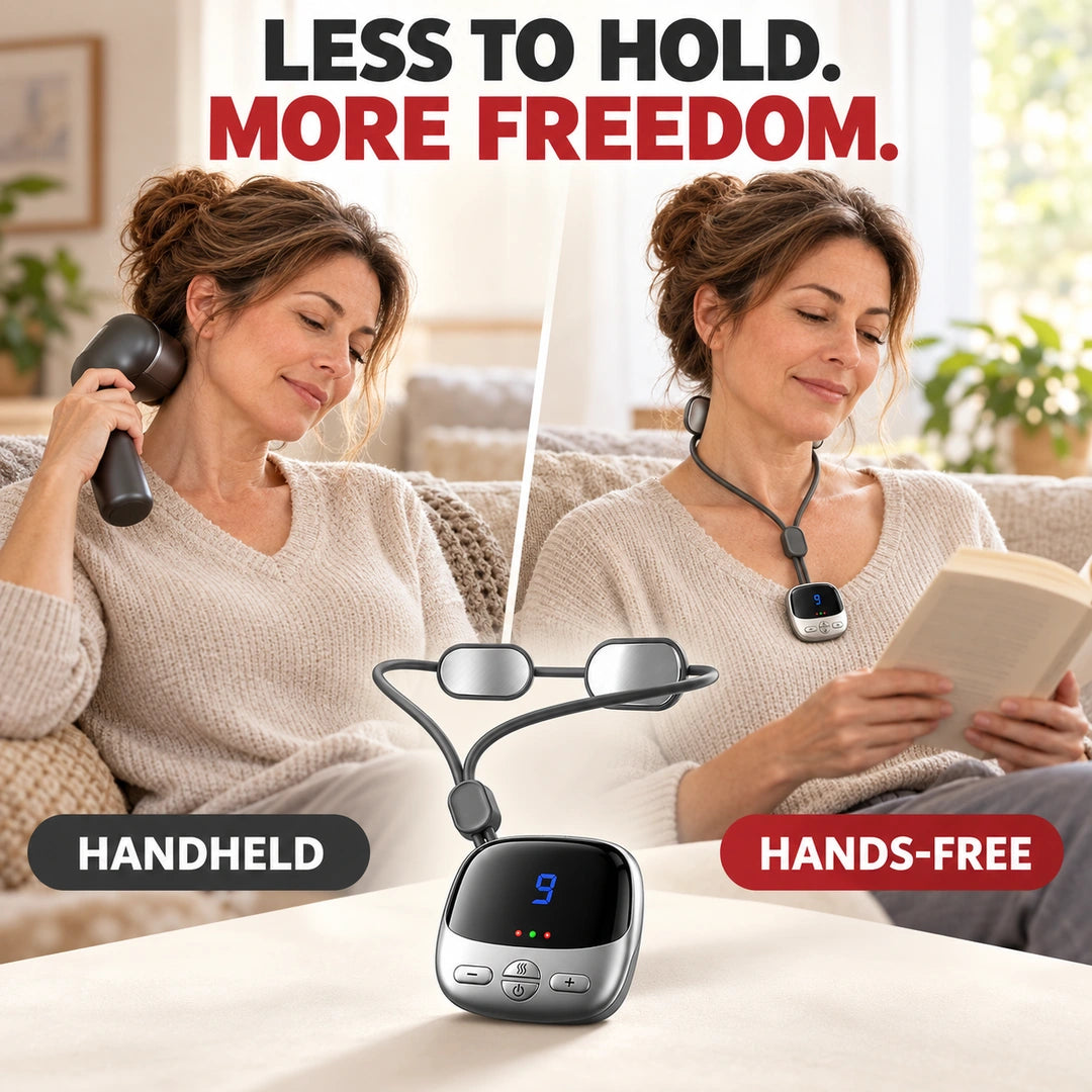✨ Wearable Pendant Neck Massager with Heat & Adjustable Pulse Settings