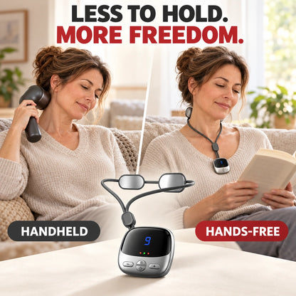 ✨ Wearable Pendant Neck Massager with Heat & Adjustable Pulse Settings