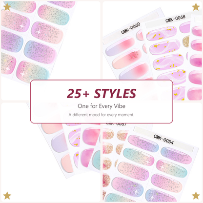 UV-Free Gel Nail Wraps | 5-Minute Salon-Shine Manicure