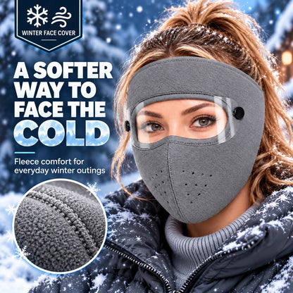 Winter Thermal Fleece Face Mask 2 Pack – Windproof Full Face Cover with Detachable Goggles