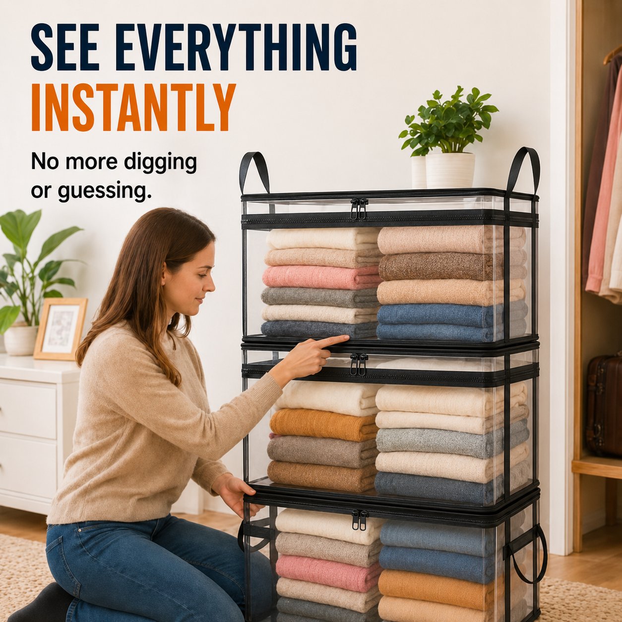 📦 Heavy-Duty Clear Storage Box 🏠 Portable & Durable Design