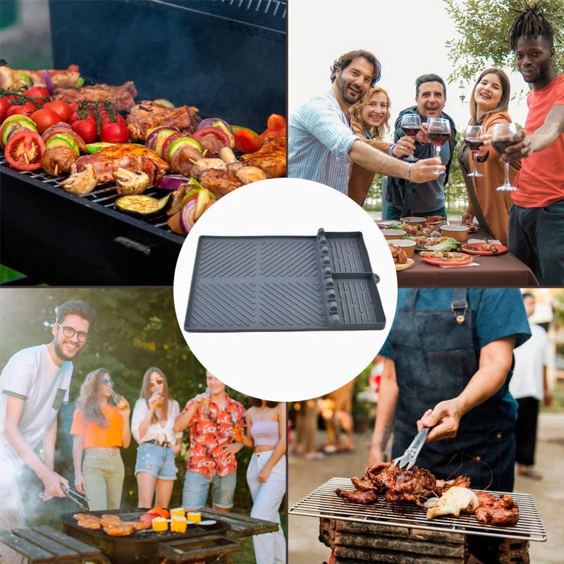 🍖 Silicone BBQ Side Shelf Mat – Clean Grill, Easy Cook 🔥