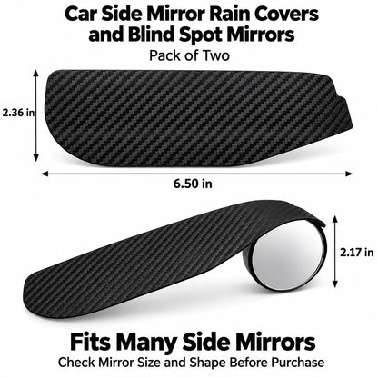 Side Mirror Rain Guards With Adjustable Blind Spot Mirrors