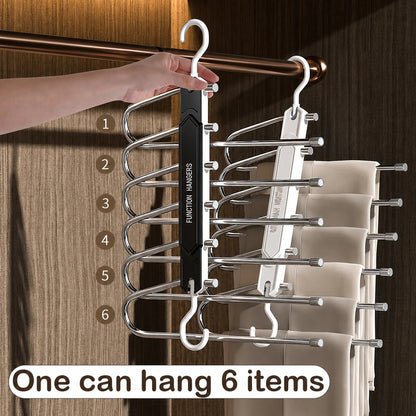 Space Saving 6-Layer Pants Hanger for Storage Organization