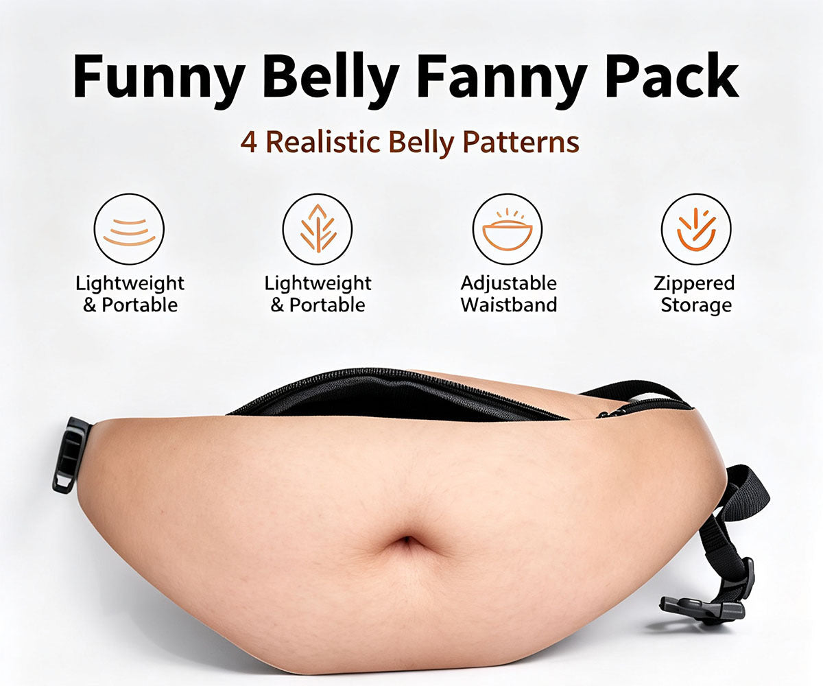 😂 Hilarious Fake Beer Belly Fanny Pack - The Ultimate Gag Gift & Prank Waist Bag 🍺
