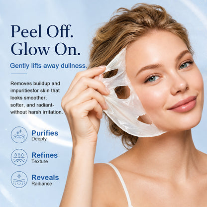 🔥 Instant Glass Skin! PDRN Exosome Peel-Off Glaze Mask with Silicone Brush 💎
