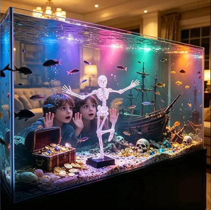 🫧Dancing Skeleton Aquarium Bubbler | Spooky Tank Decor