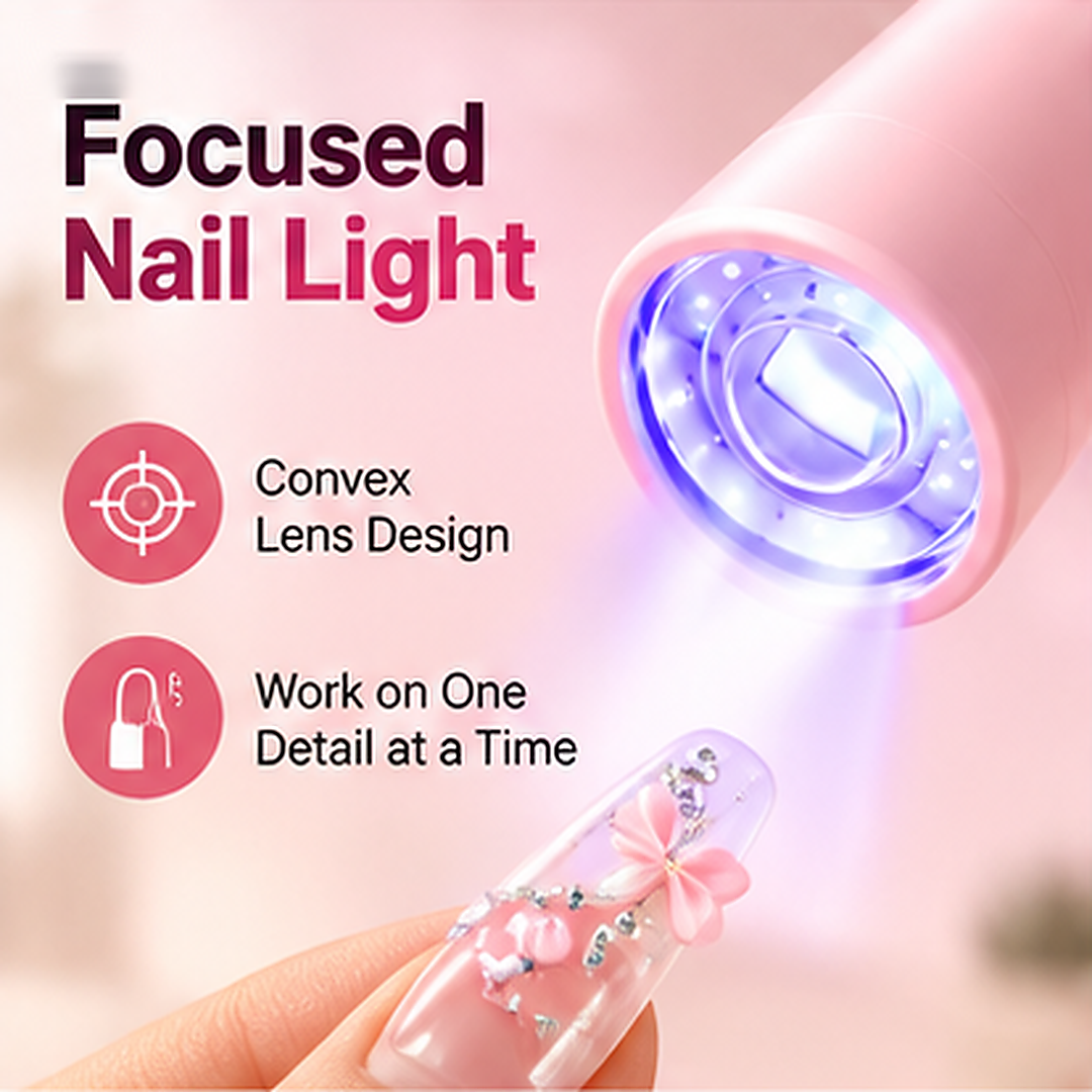 💅✨ Rechargeable Mini UV/LED Nail Lamp – Precision Flash Curing Light with Adjustable Stand 💖