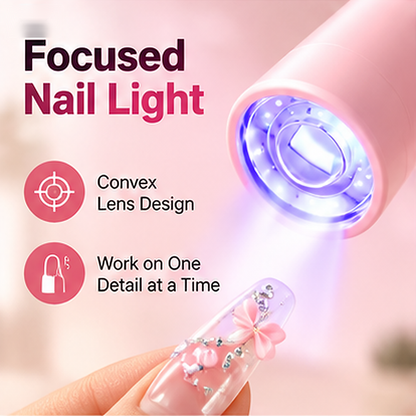 💅✨ Rechargeable Mini UV/LED Nail Lamp – Precision Flash Curing Light with Adjustable Stand 💖