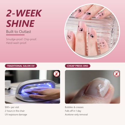 UV-Free Gel Nail Wraps | 5-Minute Salon-Shine Manicure