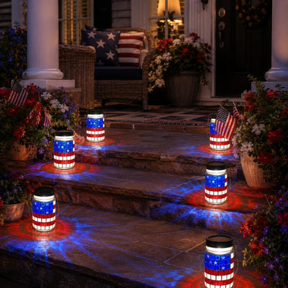 🔥 Last Day 50% OFF - 4th of July Solar Patriotic Mason Jar Lantern