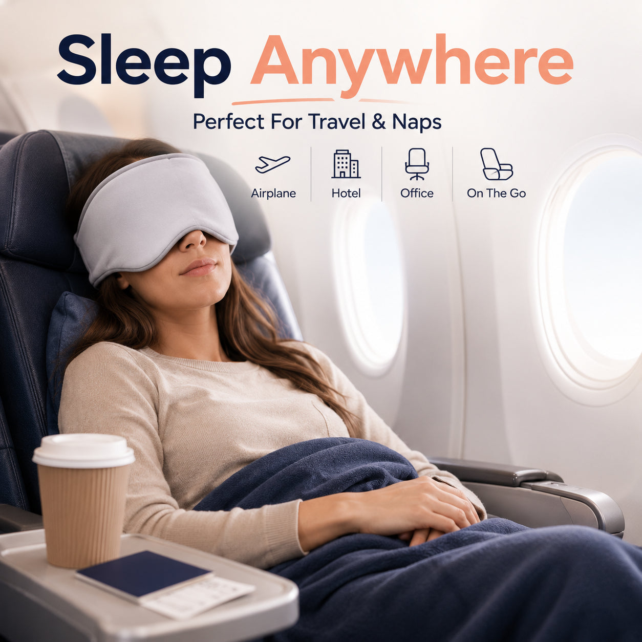 🌙Weighted Sleep Mask – 360° Blackout & Gentle Pressure