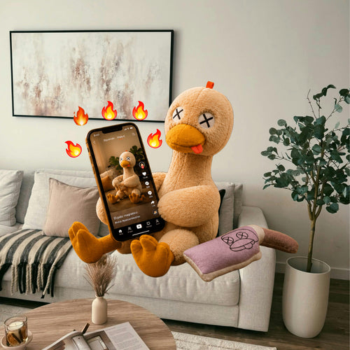 Magnetic Snap-Apart Duck Plush with Mini Axe | Funny Desk Fidget Toy & Gift