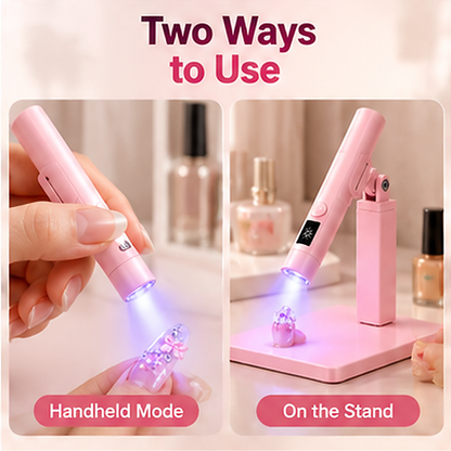 💅✨ Rechargeable Mini UV/LED Nail Lamp – Precision Flash Curing Light with Adjustable Stand 💖