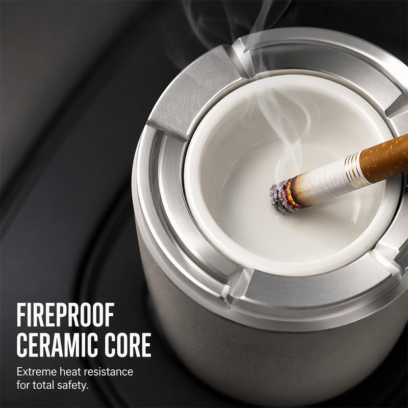 🌀 Rotating Lid Car Ashtray 🖤 Stylish Car Interior Ashtray