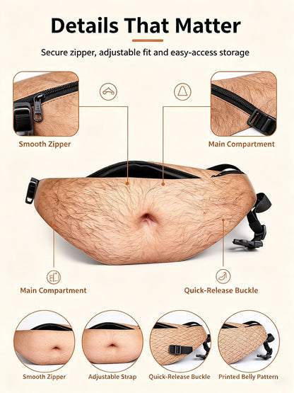 😂 Hilarious Fake Beer Belly Fanny Pack - The Ultimate Gag Gift & Prank Waist Bag 🍺