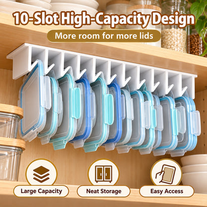 ✨ Under-Shelf Lid Organizer – Save Cabinet Space & Keep Kitchen Lids Neatly Organized 🏡