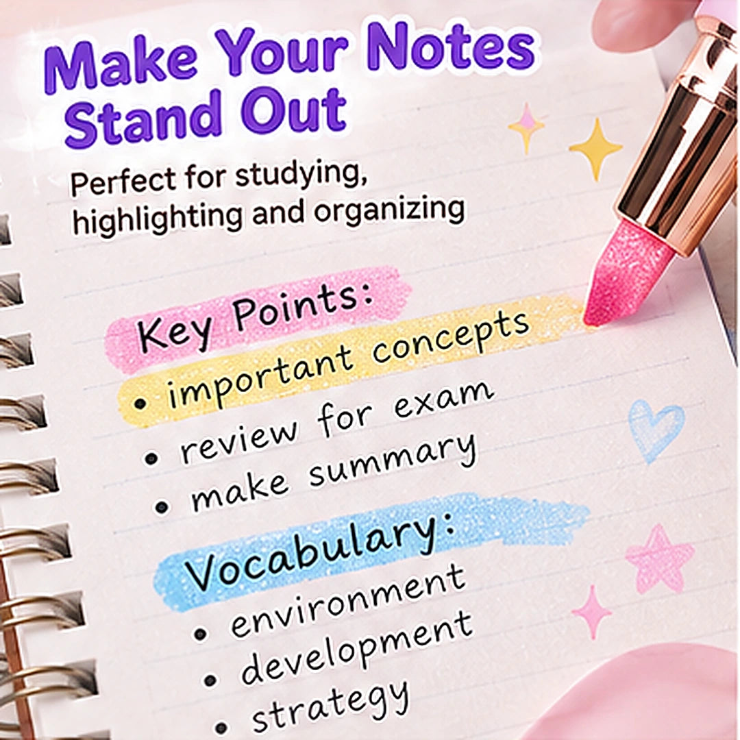 ✨ Glitter Highlighter Pens – Add Shimmer to Notes, Journals & Creative Projects 🌈
