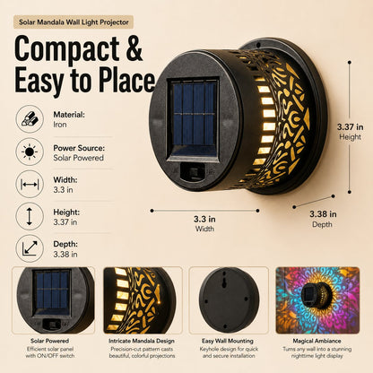 ✨ Mandala Solar Wall Lamp – Magical Patio Night Ambience