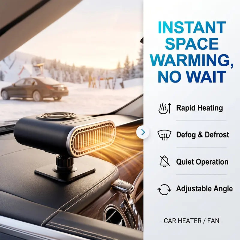 12V Portable Car Heater - Adjustable Defogging Windshield Demister 🚗