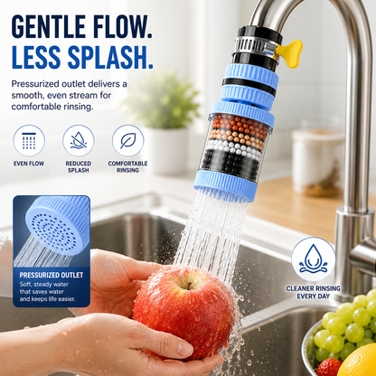 360° Rotating Faucet Water Filter (10 Extra Filters Included) – Anti-Splash Tap Purifier