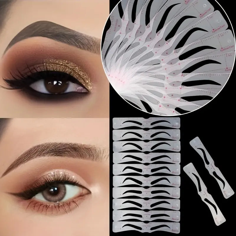 Eyebrow shaping results and stencil styles