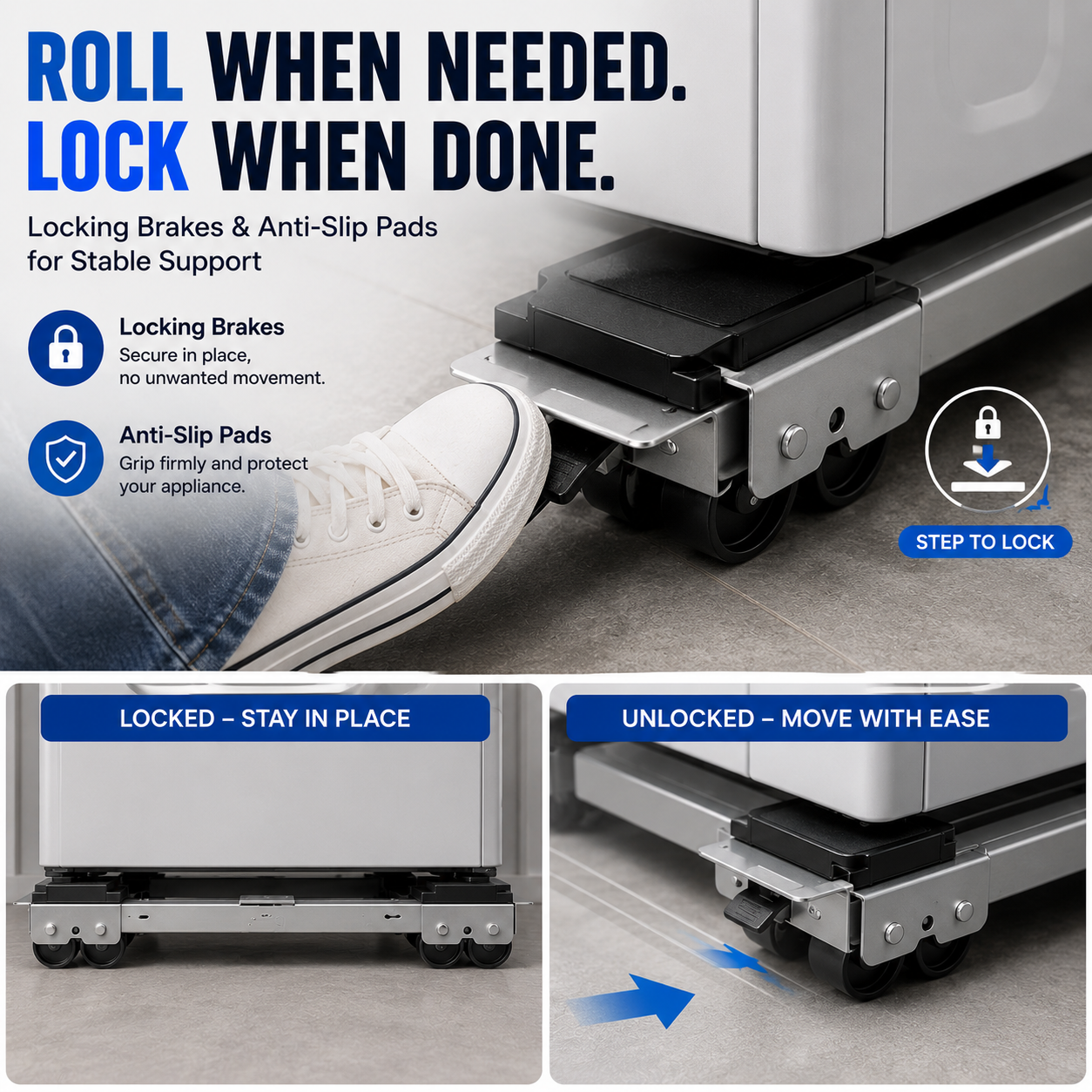 ↔️Adjustable Appliance Moving Dolly 2-Pack | 600 lb Capacity