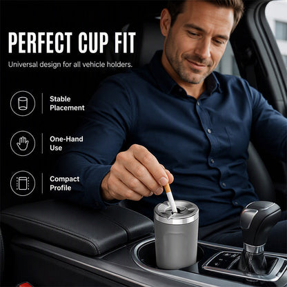 🌀 Rotating Lid Car Ashtray 🖤 Stylish Car Interior Ashtray