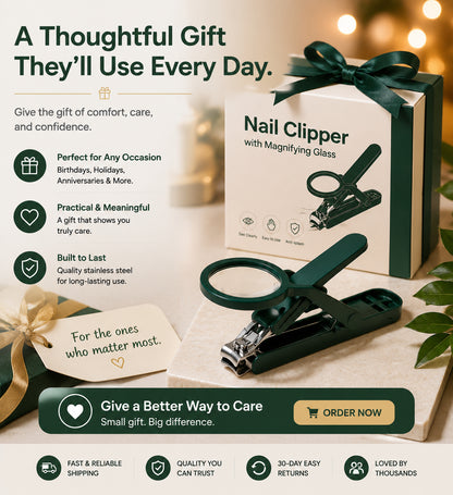 🔍Magnifying Precision Nail Clipper with Anti-Splash Guard & Easy Grip
