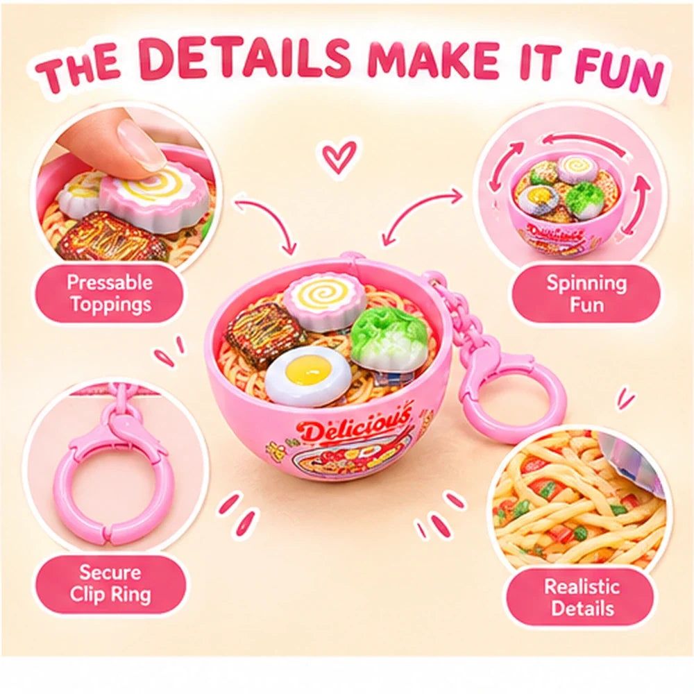 Mini Ramen Bowl Stress Relief Toy Keychain