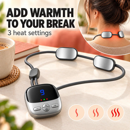 ✨ Wearable Pendant Neck Massager with Heat & Adjustable Pulse Settings