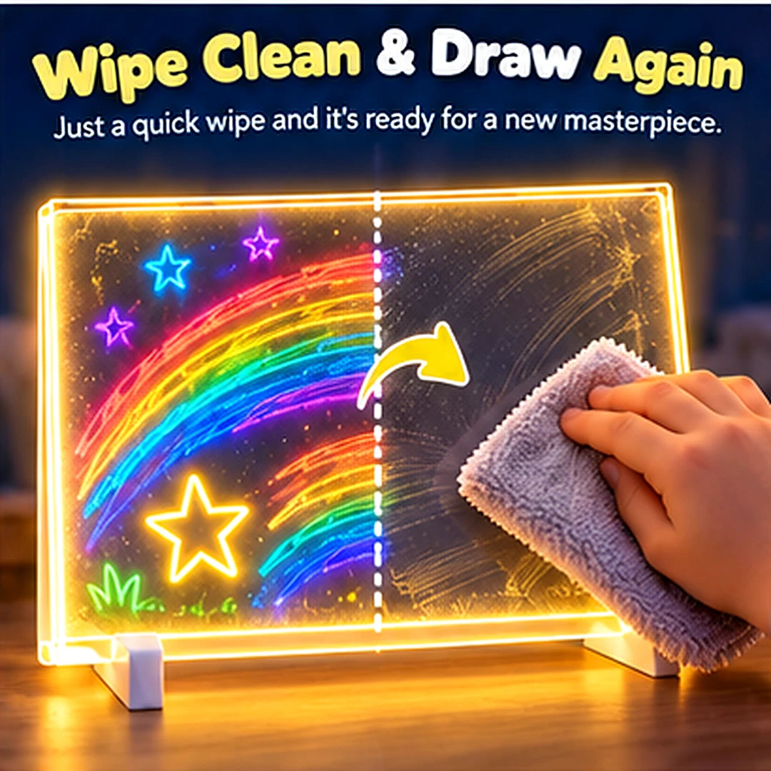 🎨✨ Magic LED Drawing Board for Kids – Glow, Trace & Erase