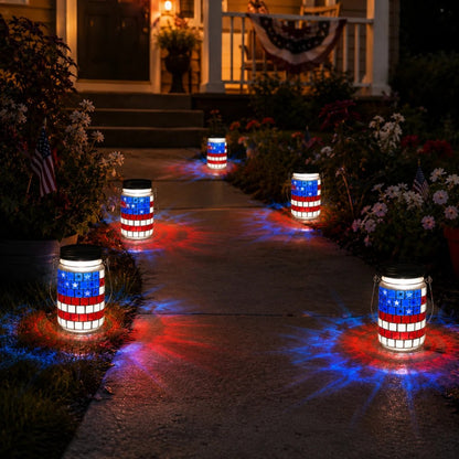 🔥 Last Day 50% OFF - 4th of July Solar Patriotic Mason Jar Lantern