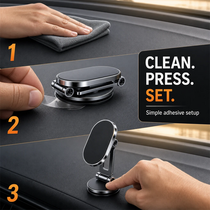 Foldable Magnetic Car Phone Mount | 6 N52 Magnets
