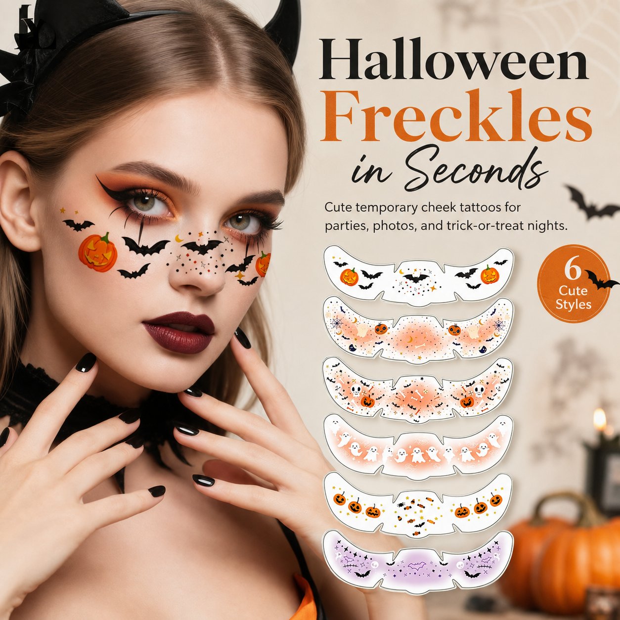 ✨ 6 Pcs Temporary Freckle Face Tattoos – Buy 2 Get 1 Free