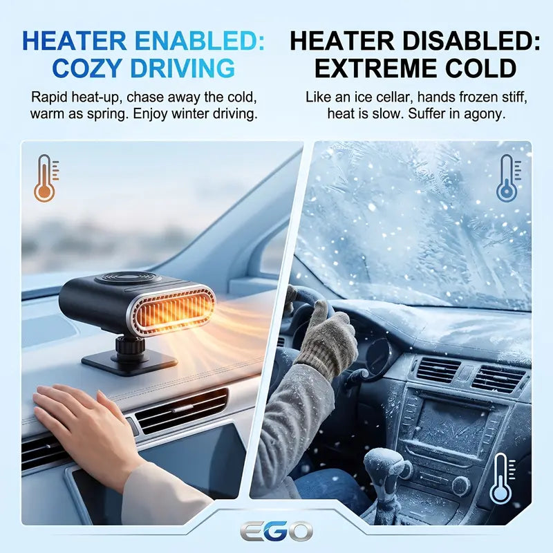 12V Portable Car Heater - Adjustable Defogging Windshield Demister 🚗